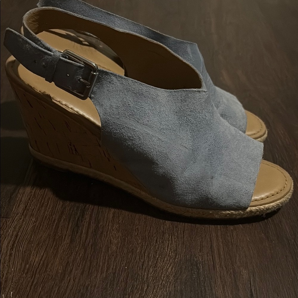 Franco Sarto Blue Wedge Sandals Slingback